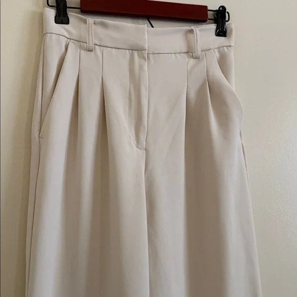 French Connection Cream Wide-Leg Trousers - Picture 4 of 15